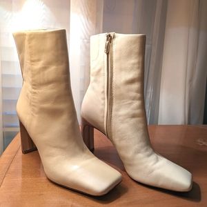 Sam Edelman Anika Ivory White High Heeled Booties